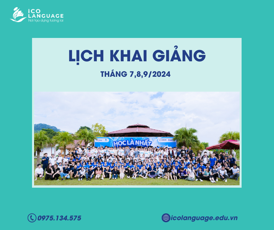 LỊCH KHAI GIẢNG CHƯƠNG TRÌNH HÀN QUỐC